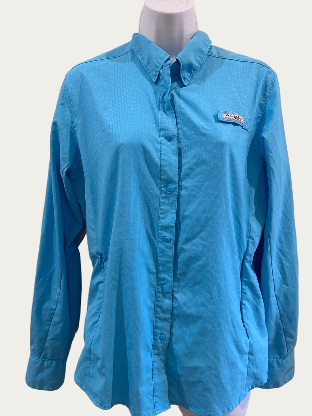 Columbia® PFG® Tamiami™ II Blue Long-Sleeve Shirt for Ladies Medium